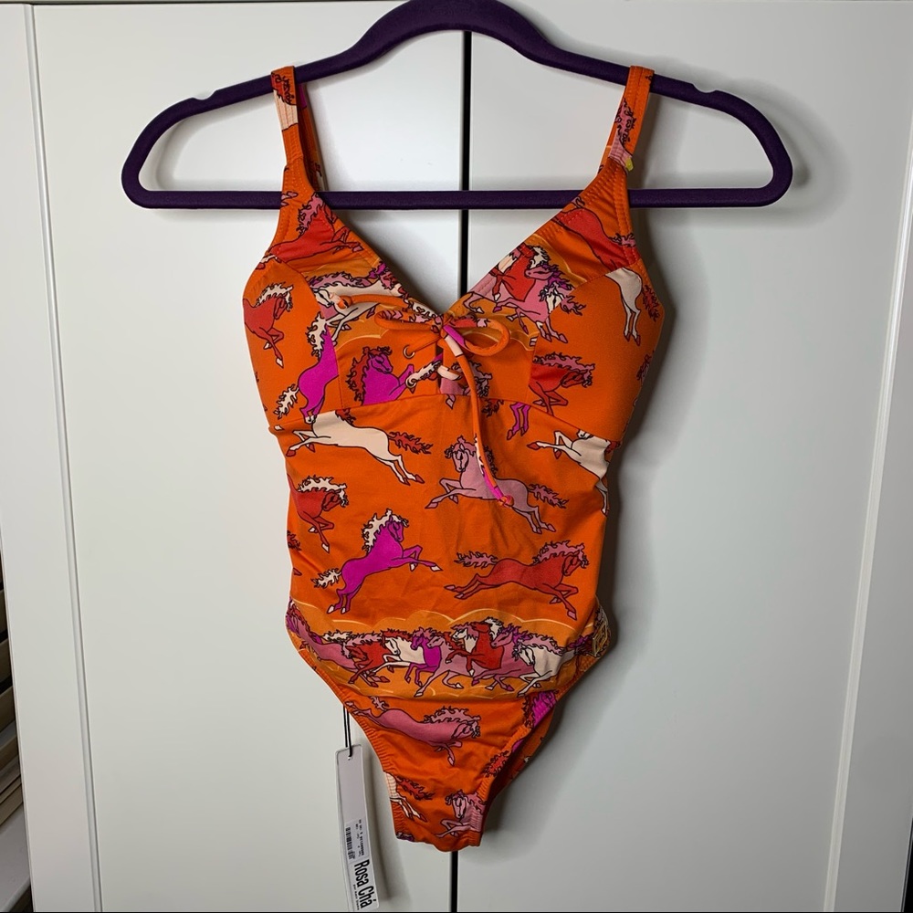 NWT Rosa Chá Brazilian One-Piece Horse Print Swimsuit